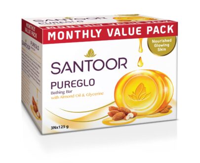 Santoor PureGlo Glycerine Soap with Almond Oil and Glycerine